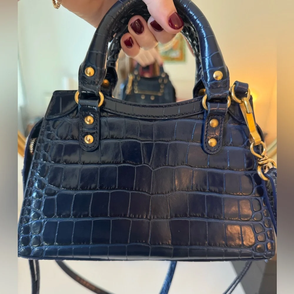 Balenciaga Neo Classic Mini Croc Embossed Bag - Picture 3 of 5